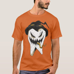 Scary Ghoulish Tooth in Witch Pet Halloween T-shirt