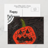 Scary Glitter Jack o' Lantern Briefkaart (Voorkant / Achterkant)