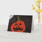 Scary Glitter Jack o' Lantern Kaart (Gele Bloem)