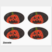 Scary Glitter Jack o' Lantern Ovale Sticker (Vel)