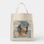 Scary Gnome Halloween Trick or treat Canvas tas (Achterkant)
