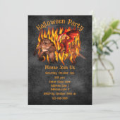 Scary Goblin Creatures Fiery Flames Halloween Kaart (Staand voorkant)