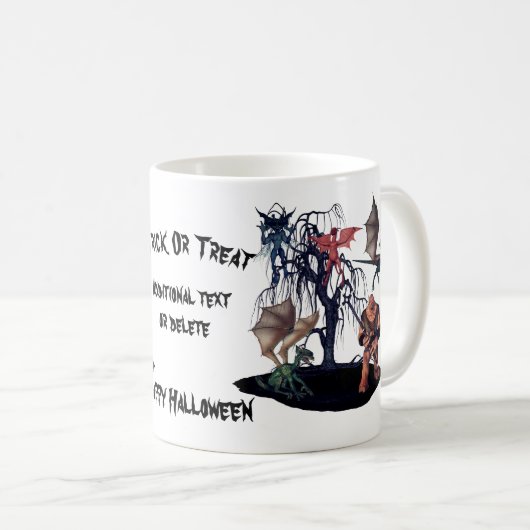Scary Goblins Monsters Halloween Personalized Koffiemok (Voorkant rechts)