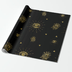 Scary Gold Black Eye Hemelse Trick or treat Cadeaupapier