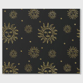 Scary Gold Black Goddess Celestial Halloween Gift Cadeaupapier (Vlak)