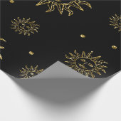 Scary Gold Black Goddess Celestial Halloween Gift Cadeaupapier (Hoek)