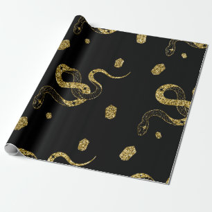 Scary Gold Black Snake Celestial Trick or treat Cadeaupapier