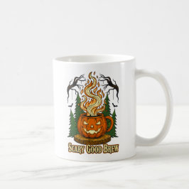Scary Good Brew Pumpkin Coffee Halloween Art Koffiemok