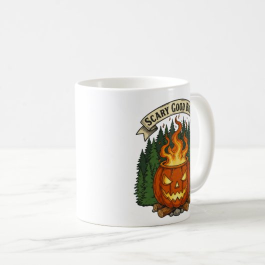 Scary Good Brew Pumpkin Mok Halloween Ontwerp (Voorkant rechts)