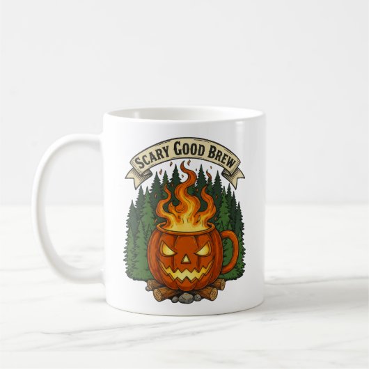Scary Good Brew Pumpkin Mok Halloween Ontwerp (Links)
