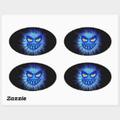 Scary Gory Ghoulish Halloween Illustratie Ovale Sticker (Vel)