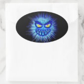 Scary Gory Ghoulish Halloween Illustratie Ovale Sticker (Tas)