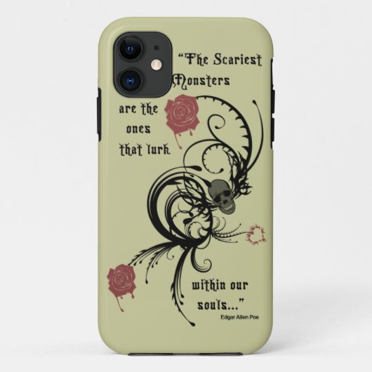 Scary Gothic Edgar Allen Poe Quote iPhone 5 Hoesje (Achterkant)