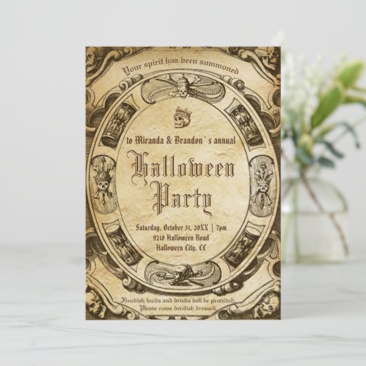 Scary gothic Spooky Halloween Kaart (Staand voorkant)