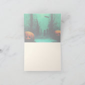 Scary Graveyard and Carved Pumpkins Halloween Bedankkaart (Binnen)