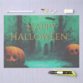 Scary Graveyard and Carved Pumpkins Halloween Tissuepapier (Craft)