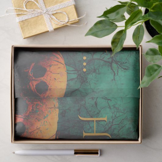 Scary Graveyard and Carved Pumpkins Halloween Tissuepapier (Geschenk)