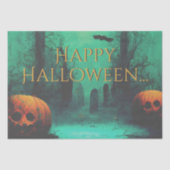 Scary Graveyard and Carved Pumpkins Halloween Tissuepapier (Voorkant)
