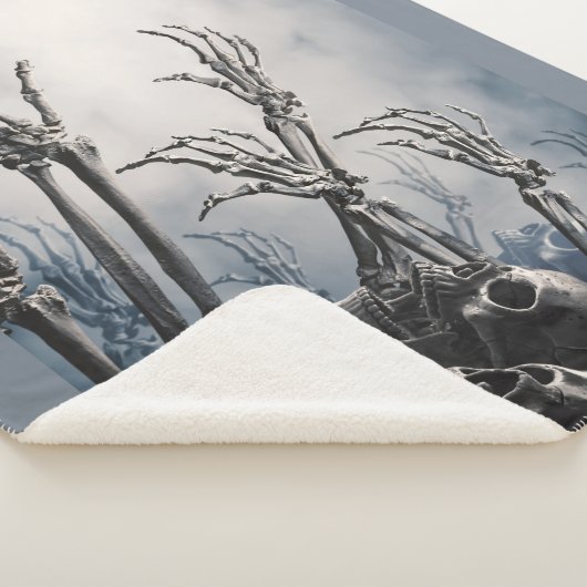 Scary Graveyard Hands Reaching Moon Halloween Sher Sherpa Deken (3/4)