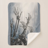 Scary Graveyard Hands Reaching Moon Halloween Sher Sherpa Deken (Voorkant)