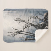 Scary Graveyard Hands Reaching Moon Halloween Sher Sherpa Deken (Voorkant (horizontaal))