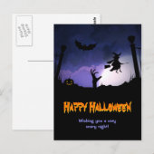 Scary Graveyard - Pumpkin Witch Happy Halloween Briefkaart (Voorkant / Achterkant)