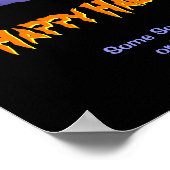 Scary Graveyard - Pumpkin Witch Happy Halloween Poster (Hoek)