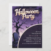 Scary Graveyard Spooky Halloween Party Kaart (Voorkant)