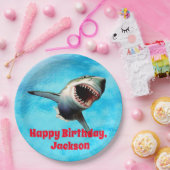 Scary Great White Shark Leaping Papieren Bordje (Feest)