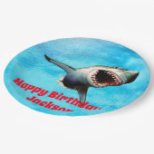 Scary Great White Shark Leaping Papieren Bordje (Gekanteld)