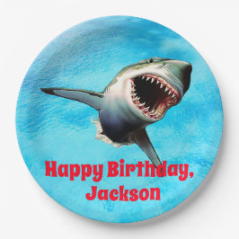 Scary Great White Shark Leaping Papieren Bordje
