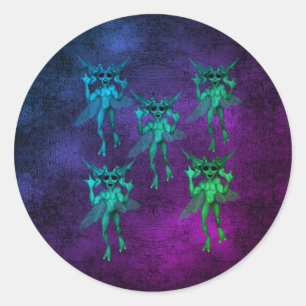 Scary Gremlin Creatures Halloween Ronde Sticker