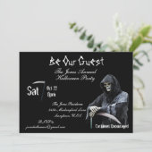 Scary Grim Reaper Death Halloween Party Kaart (Staand voorkant)