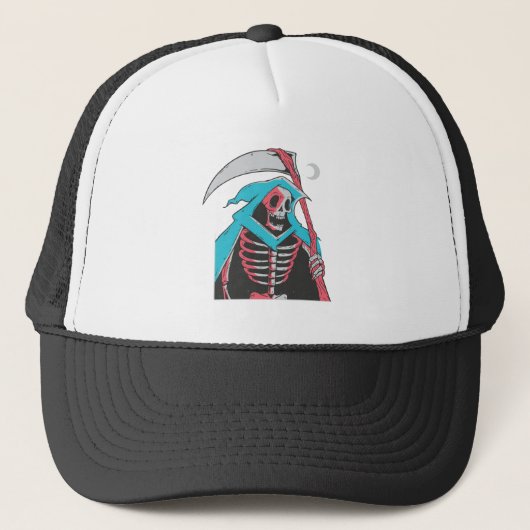 Scary Grim Reaper Halloween Costume Trucker Pet (Voorkant)