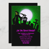 Scary Grim Reaper Halloween Party Invitation Kaart (Voorkant / Achterkant)