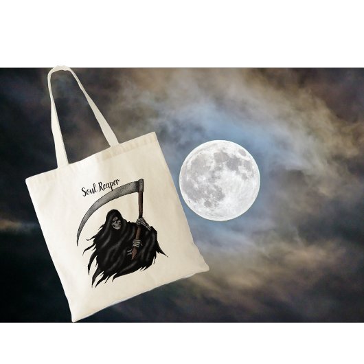 Scary Grim Reaper Halloween Tote Bag