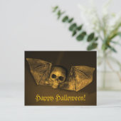 Scary Halloween Bat Skull Briefkaart (Staand voorkant)