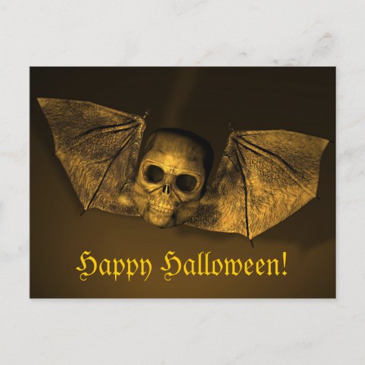 Scary Halloween Bat Skull Briefkaart (Voorkant)