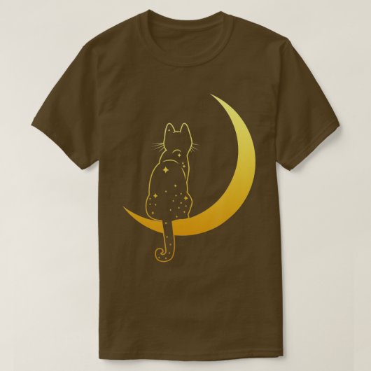 , Scary Halloween Black Cat Costume Moon T-shirt (Design voorkant)