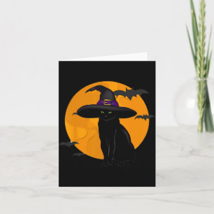Scary Halloween Black Cat Costume Witch Ha Kaart