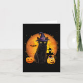  Scary Halloween Black Cat Costume Witch Ha Kaart (Voorkant)