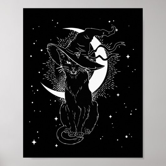 Scary Halloween Black Cat Costume Witch Ha Poster (Voorkant)