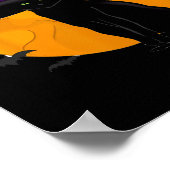 Scary Halloween Black Cat Costume Witch Ha Poster (Hoek)