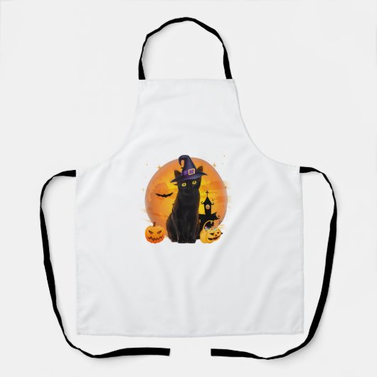 Scary Halloween Black Cat Costume Witch Ha Schort (Voorkant)