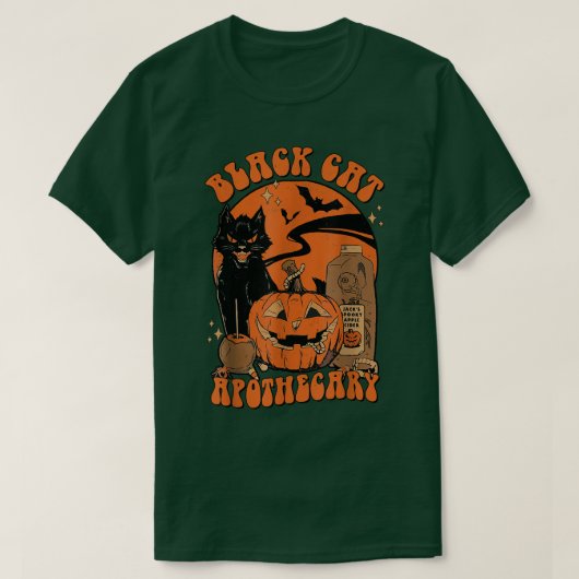  Scary Halloween Black Cat Costume Witch Ha T-shirt (Design voorkant)