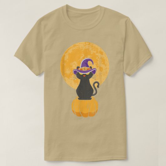  Scary Halloween Black Cat Costume Witch Ha T-shirt (Design voorkant)