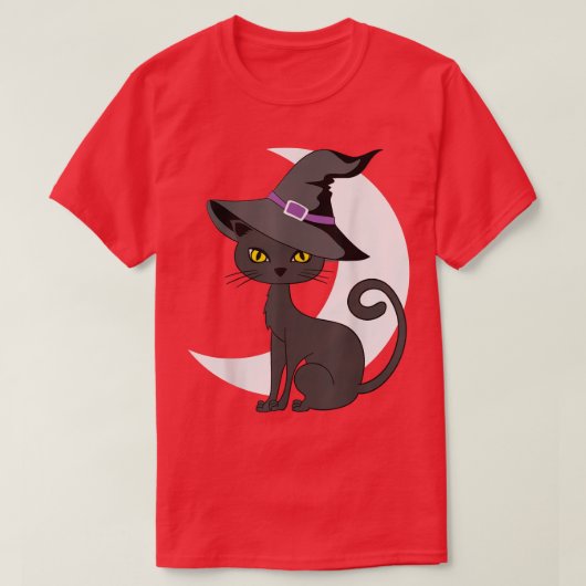  Scary Halloween Black Cat Costume Witch Ha T-shirt (Design voorkant)