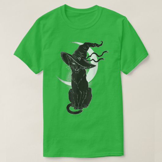  Scary Halloween Black Cat Costume Witch Ha T-shirt (Design voorkant)