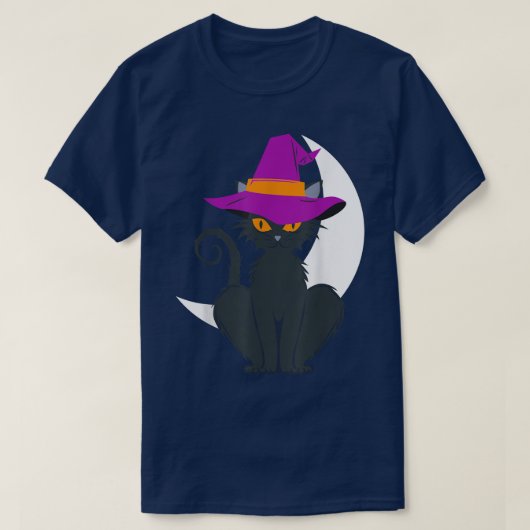  Scary Halloween Black Cat Costume Witch Ha T-shirt (Design voorkant)