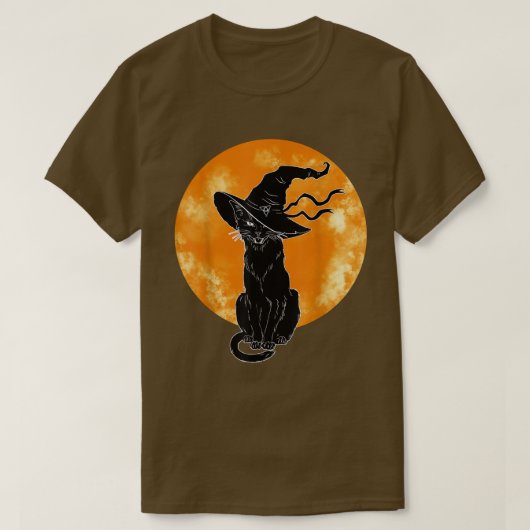  Scary Halloween Black Cat Costume Witch Ha T-shirt (Design voorkant)